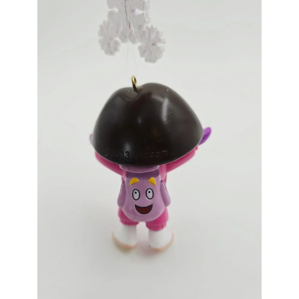 Dora the Explorer Merry Christmas Ornament 2003 Nick Jr Pink Snowsuit Snowflake